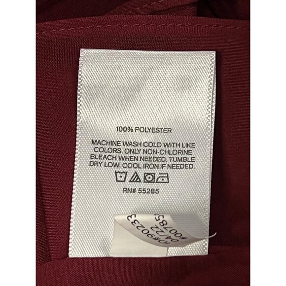 Express Size 6 Ruffle Burgundy Evening Maxi Dress Hi Low Sleeveless V-Neck New - Picture 8 of 8